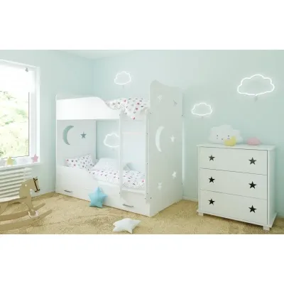 Dviaukštė vaikiška lova Dangus